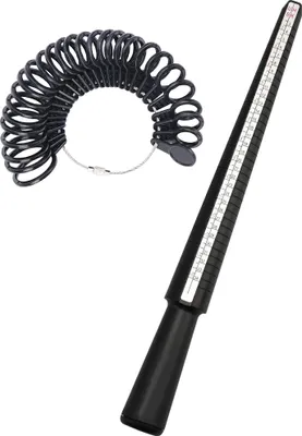 Produktbild von MMOBIEL Ringgrößenmesser Ringdorn für EU-Größen 41–76 mit halben Größen, inkl. Ring-Set
