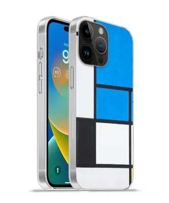 Produktbild von MuchoWow® Handyhülle Schutzhülle Hülle für Apple iPhone 14 Pro - Softcase Komposition mit Blau, Rot, Schwarz, Gelb und Grau - Piet Mondrian Silikon Softcase Handy Hülle - Umschlag