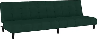 Produktbild von vidaXL Schlafsofa 2-Sitzer Dunkelgrün Samt