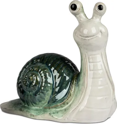 Produktbild von Dekofigur Schnecke STEINOPTIK L. 26cm grau grün aus Steinzeug Formano S26