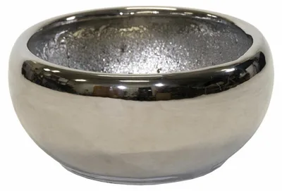 Produktbild von Mega Collections Blumentopf Emperor - rund - silber - D41 x 19 cm