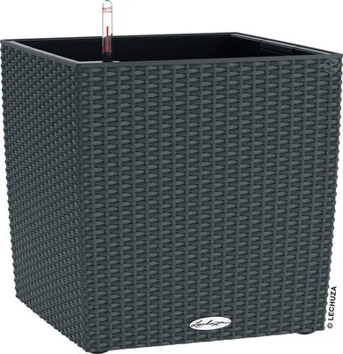 Obrázok produktu pre Obal na kvetináč Lechuza Cube Cottage plastový sivý 40x40x44 cm