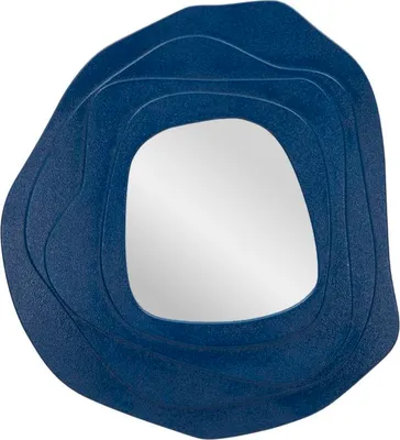 Zdjęcie produktu dla FURNLUX Lustro ścienne Dalia Blue 90cm / Kolor główny: Niebieski / Wymiary: 90 x 97 x 4 cm