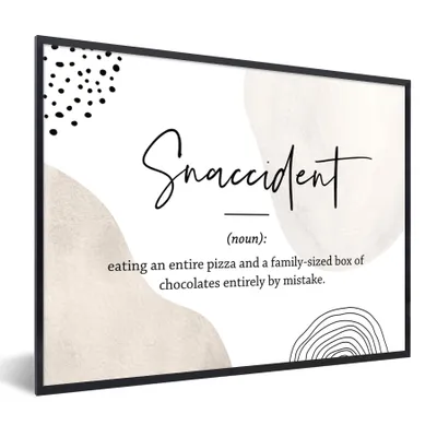 Produktbild von MuchoWow® Gerahmtes Poster Sprichwörter - Snaccident - Zitate - Wörterbuch - Snaccident Definition 80x60 cm - Poster mit Schwarzem Bilderrahmen Wandposter Rahmen Foto Bilder - Schwarzem - Mit Gestell