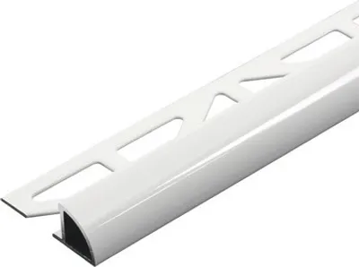Produktbild von Viertelkreis-Abschlussprofil Durondell Aluminium Länge 250 cm Höhe 12,5 mm weiß