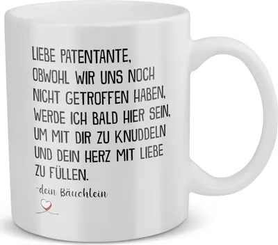 Produktbild von 22Feels Du Wirst Patentante Schwangerschaft Geschenk Frauen Taufpatin Taufe Patin Schwanger Babyparty Babyshower Geschenkidee Kaffeetasse Haferl Geburtstag Weihnachten