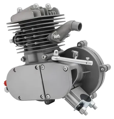 Image de Kit de motorisation pour vélo de 80cc - Adaptable sur VTT - Moteur à essence 2 temps - Kit de motorisation - Pignon de 44 dents - Moteur complet - Argenté