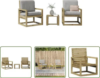 Produktbild von The Living Store 3-tlg. Garten-Lounge-Set Kiefernholz Imprägniert