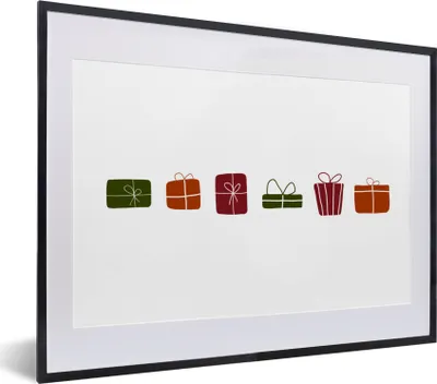 Produktbild von MuchoWow® Gerahmtes Poster Geschenke - Weihnachten - Weiß 40x30 cm - Poster mit Schwarzem Bilderrahmen Wandposter Rahmen Foto Bilder - Bilderrahmen - Poster im Rahmen