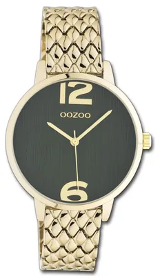 Immagine prodotto di Oozou, orologio da polso vintage, serie "Damenuhr", cinturino in metallo dorato, movimento al quarzo, display analogico, modello D3UOC10878