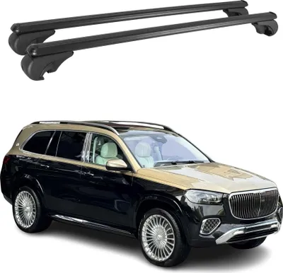Image de Barres de toit Transversales pour Mercedes GLS X167 2020-2025 Aluminium Noir