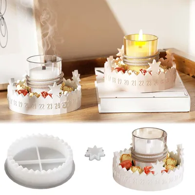 Produktbild von Silikonform für Adventskränze, sternförmig, für Gips-Kerzen und Epoxidharz.