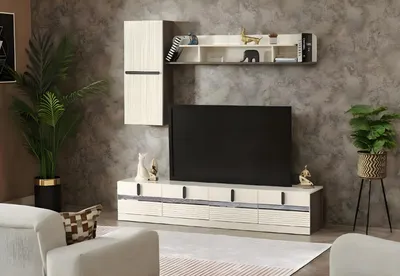 Immagine prodotto di Set soggiorno 3 pezzi parete attrezzata porta tv mobili in legno armadio a muro completo di mensola a muro