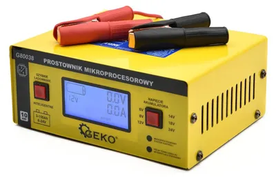 Obrázok produktu pre Mikroprocesorová nabíjačka autobatérií s LCD dispejom, 6/12/24V, 10A pre autobatérie 6 - 150Ah, Geko