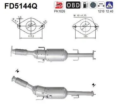 Produktbild von AS FD5144Q Dieselpartikelfilter Rußpartikelfilter DPF für NISSAN JUKE (F15) Abgasanlage Diesel