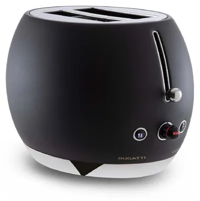 Produktbild von BUGATTI - Romeo, Multifunktions-Design-Toaster aus Edelstahl, 7 Bräunungsstufen, 4 Funktionen, ohne Zange, 870-1035 W, Scwarz Matt