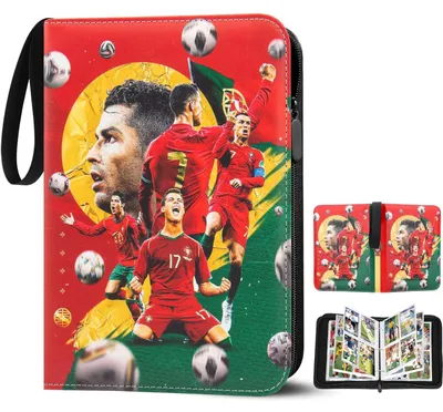Produktbild von Fußballkartenalbum Sammelalbum Kartenmappe - 400 Karten - 50 Seiten - Wasserdicht - Mit Reißverschluss - Für Kinder und Sammler