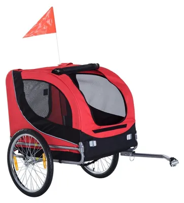 Imagen del producto de Remolque para bicicletas para perros | Color: Rojo, | Dimensiones: 28,74 x 51,18 x 35,43 cm