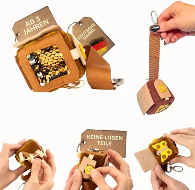 Productafbeelding van Jolly designs calmi cube yelli antistress dobbelsteen - Montessori-speelgoed en sensorisch - Stil