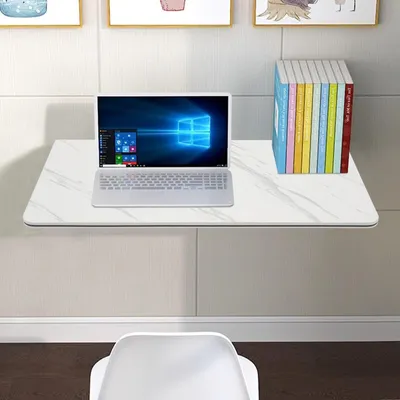 Image de Table pliante - Table d'appoint pliante - Table murale pliante - Table pliante gain de place - Dimensions : 80 x 40 cm