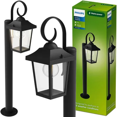 Zdjęcie produktu dla Philips Lampy słupkowe / oświetlenie ścieżek Buzzard 25 W E27 bez źródła światła, Czarny, Aluminium, I, Klasyczny, Garaż, Ogród, Patio, Wodoodporny, Odporny na rdzę, Odporny na kurz