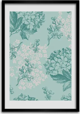 Produktbild von Bild - Bilderrahmen - Foto - 70 cm x 100 cm - MDF - Rahmen - Wandkunst - Hortensie