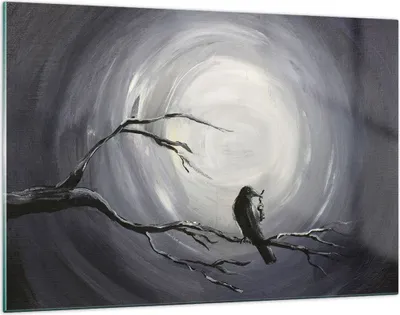 Produktbild von Bilder auf glas - Vogel Baum modern - 120x80cm - Glasbilder - Wandbilder - Kunstdruck - zum Aufhängen bereit - Wanddekoration aus Glas - Glas Bilder - Wandbild auf Glas - Einteilig - GAA120x80-3432