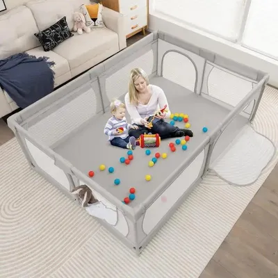 Productafbeelding van Babybox met 50 ballen en ademend net, 205 x 147 cm