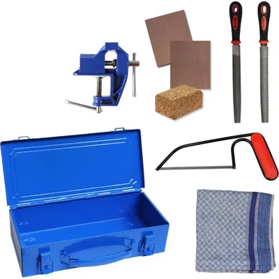 Produktbild von Corvus Kinderwerkzeug Werkzeugset Metall Box 01 blau