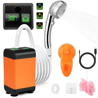 Produktbild von Tragbare Dusche - Campingdusche Modell A - Wiederaufladbarer 7800 mAh Akku - Tauchpumpe