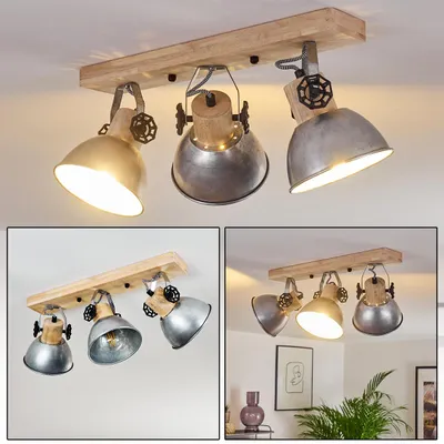 Produktbild von Cotes »Cotes« Deckenlampe aus Metall/Holz in Zink/Braun