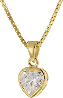 trendor 41556 Damen-Anhänger Gold 333 Zirkonia Herz mit vergoldeter Kette 1
