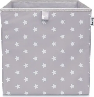Produktbild von Lifeney Aufbewahrungsbox Kinder Würfel I Niedliche Spielkisten I Aufbewahrungskorb für Kinderzimmer I Kinder Aufbewahrungskiste I Bunte Spielzeugboxen (Hellgrau Stern)