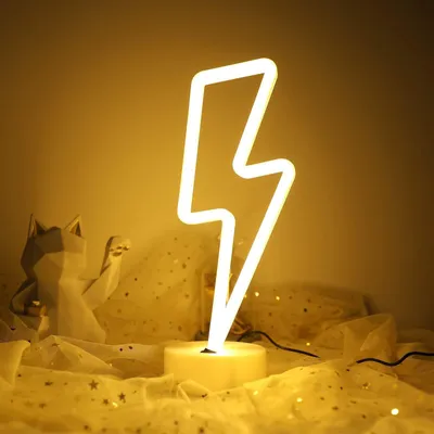 Obrázok produktu pre LED svetlá v tvare blesku, neonové nápisy, napájané batériami / USB káblom