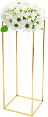 Zdjęcie produktu dla Stojak na kwiaty – metalowa kolumna 80 cm – elegancki – na wesele i imprezę – do domu i ogrodu – złoty