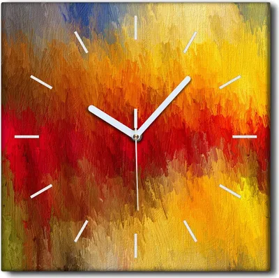 Produktbild von Coloray Uhr auf Leinwand 30x30 cm Wand Uhr Dekoration Wohnzimmer Segeltuch weiße Zeiger -Abstraktion Kunstkunst