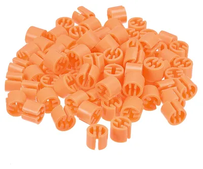 Image de Étiquettes pour cintres - Étiquettes en plastique vierges pour cintres à fil de 3,5 mm - Marquage de la taille et codage couleur - 200 pièces, orange