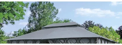 Image de BURI Toit de remplacement pour pavillon de jardin Cape Town anthracite 4x3m Toit de pavillon Cheminées