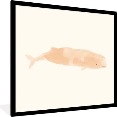 Produktbild von MuchoWow® MuchoWow® Gerahmtes Poster Fisch - Meer - Aquarell 40x40 cm - Poster mit zchwarzem Bilderrahmen - Mit Rahmen - Wanddekoration Schlafzimmer