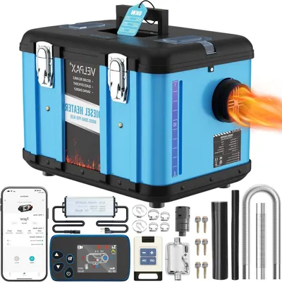 Imagen del producto de Calentador diésel - Calentador estacionario - Calentador para camiones - Calentador para vehículos de camping - 12 V, 5 kW - Pantalla LCD