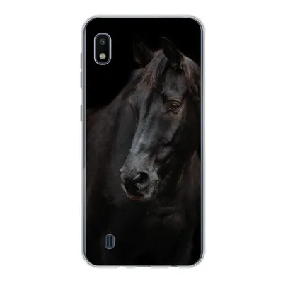 Produktbild von MuchoWow® Handyhülle Schutzhülle Hülle für Samsung Galaxy A10 Pferd - Leicht - Schwarz Silikon Softcase Handy Hülle - Schutzhülle