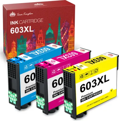 Produktbild von 3er 603XL Patronen Ersatz für Epson 603 XL Druckerpatronen Kompatibel mit Epson Expression Home XP3100 XP2100 XP3105 XP4100 XP2105 XP4105 (1x Cyan,1x Magenta,1x Gelb)