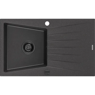 Obrázek produktu pro Mexen Cesar 1-miskový granitový dřez s odkapávačem 775 x 470 mm, Skvrnitá černá, sifon Černá - 6514771010-76-B