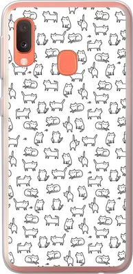 Produktbild von MuchoWow® Handyhülle Schutzhülle Hülle für Telefoonhoesje Samsung Galaxy A20e Mädchen - Katze - Muster - Mädchen - Kinder - Kinder Silikon Softcase Handy Hülle - Abdeckung