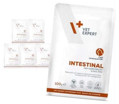 Zdjęcie produktu dla Vet Expert Intestinal Mokra Karma Weterynaryjna Dla Kota Z Kurczakiem I Wołowiną 6x100g Trawienie