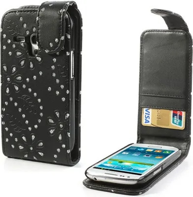Produktbild von Handyhülle Strass für Case Handy Samsung Galaxy S3 mini i8190 / i8195 / i8200 Schwarz