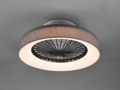 Produktbild von LED Deckenventilator FARSUND Stoffschirm grau Ø47cm - R62662111