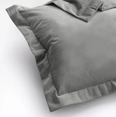 Produktbild von Kissenhülle Kissenbezug 2er Set 50x70 cm Silber Dekokissen Samt Wohnzimmer Side