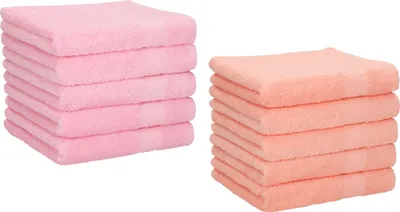 Produktbild von Betz 10 Stück Seiftücher 30x30 cm PALERMO 100% Baumwolle Farbe: rose und apricot
