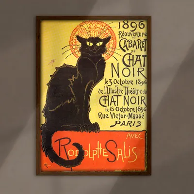 Produktbild von Poster Plakat Druck - Schwarze Katze Paris - A4 (21 cm x 29,7 cm)